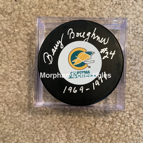 Barry Boughner - Autographed Puck California Seals