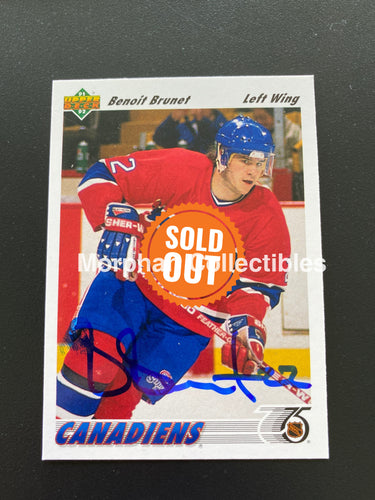 Benoit Brunet - Autographed Card 1991-92 Upper Deck