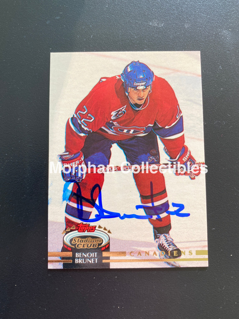 Benoit Brunet - Autographed Card 1992 Topps Stadium Smear