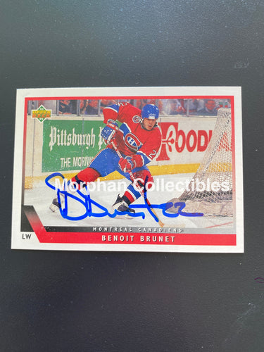 Benoit Brunet - Autographed Card 1993-94 Upper Deck