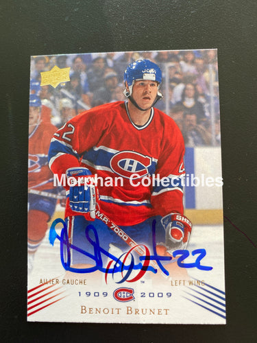 Benoit Brunet - Autographed Card Montreal Centennial Smear