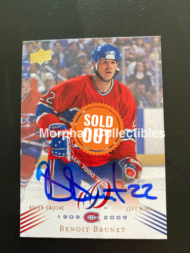Benoit Brunet - Autographed Card Montreal Centennial Smear