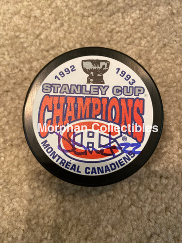 Benoit Brunet - Autographed Puck Montreal Canadiens Stanley Cup 1993