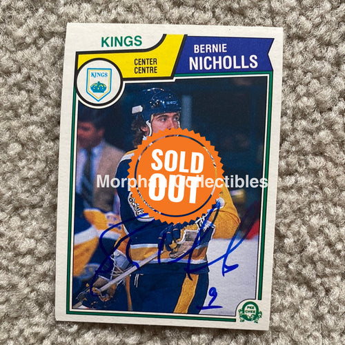 Bernie Nicholls - Autographed Card - 1983 - 84 Opc Rookie