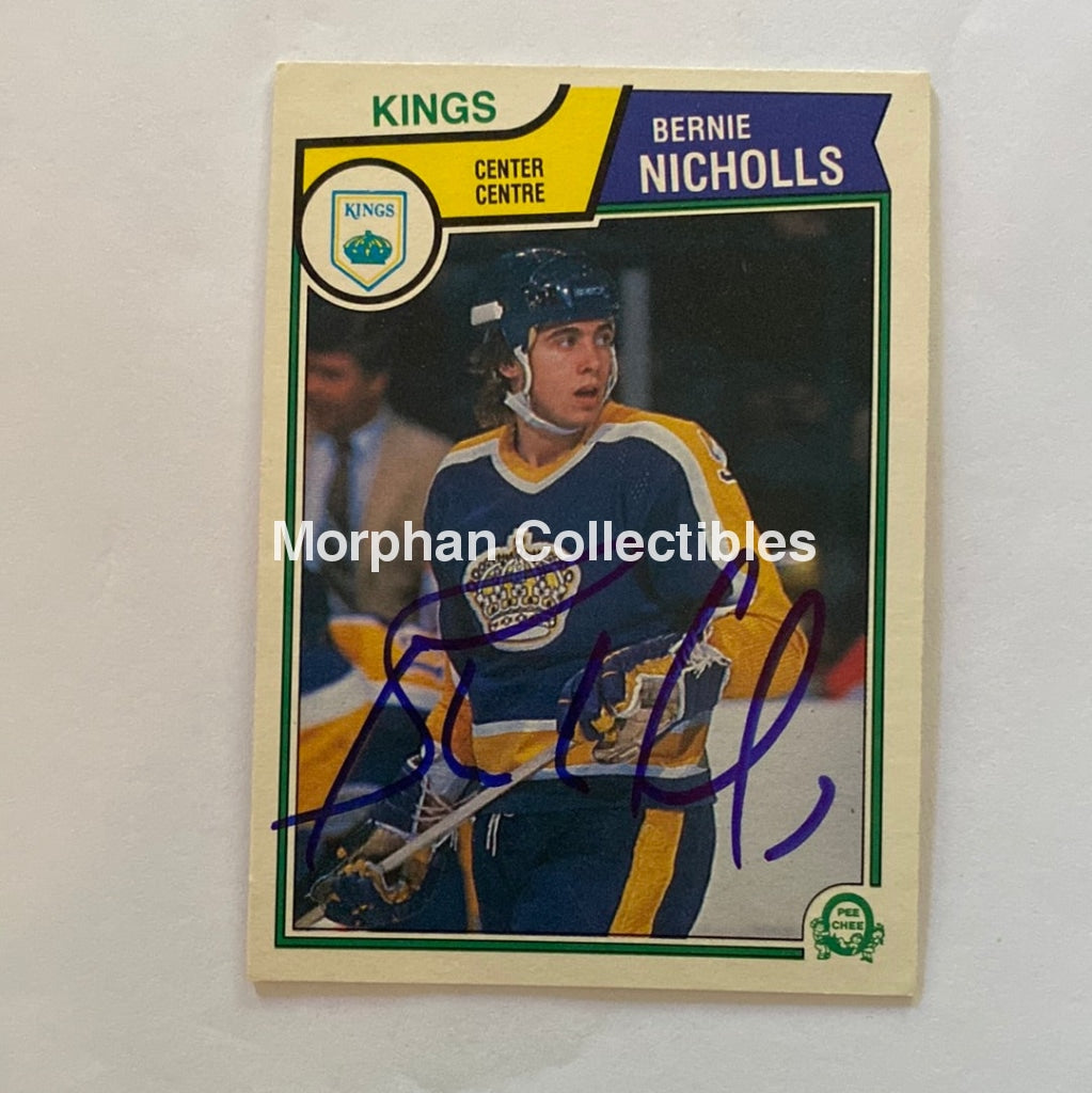 Bernie Nicholls- Autographed Card - 1983-84 Opc Rookie