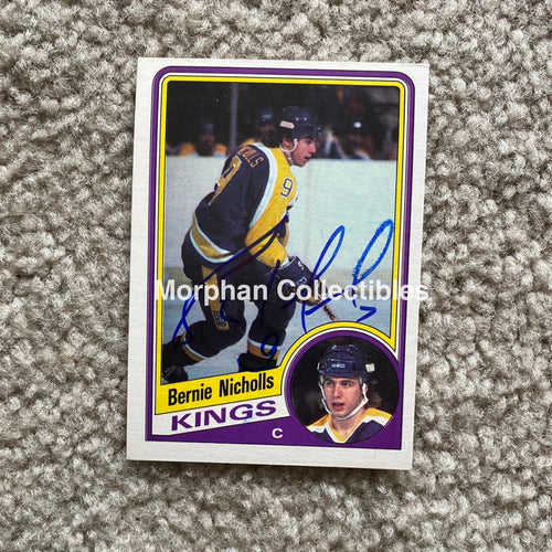 Bernie Nicholls- Autographed Card - 1984-85 Opc Smear