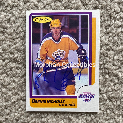 Bernie Nicholls - Autographed Card - 1986 - 87 Opc