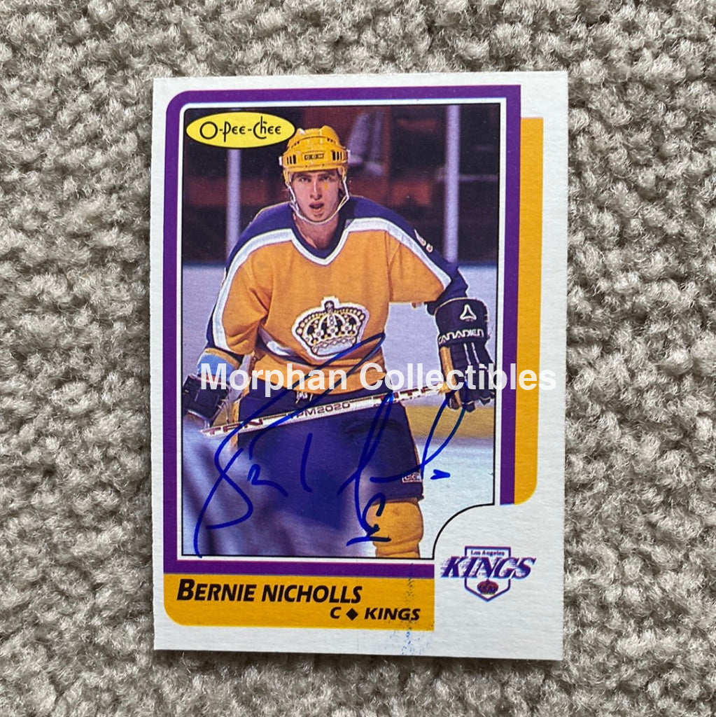 Bernie Nicholls - Autographed Card - 1986 - 87 Opc