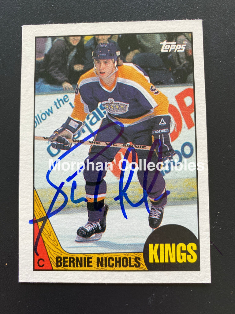 Bernie Nicholls- Autographed Card -1987/88 Topps