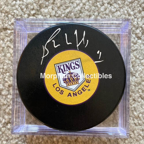Bernie Nicholls - Autographed Puck Los Angeles Kings