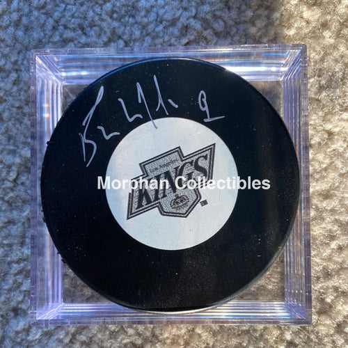 Bernie Nicholls - Autographed Puck Los Angeles Kings