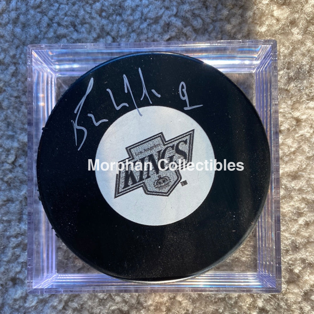 Bernie Nicholls - Autographed Puck Los Angeles Kings