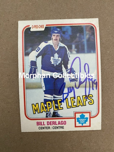 Bill Derlago Autographed Cards 1981-82 Opc #1 Card