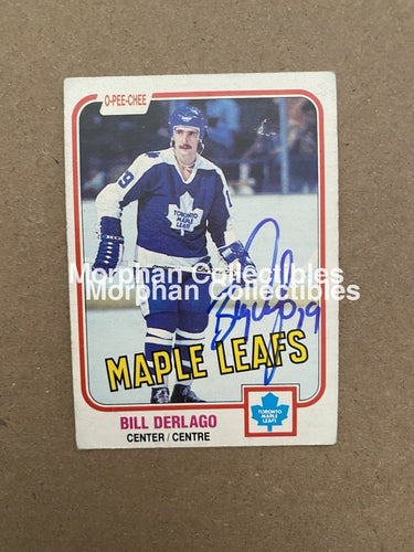 Bill Derlago Autographed Cards 1981-82 Opc #5 Card