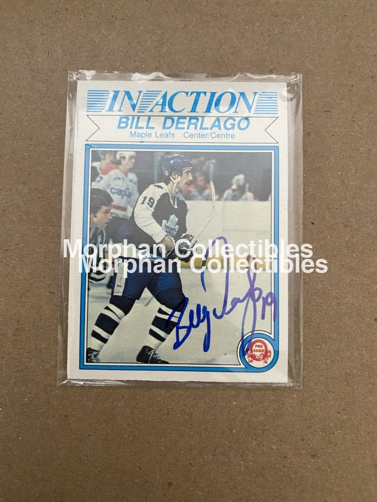 Bill Derlago Autographed Cards 1984-85 Opc In Action #4 Card