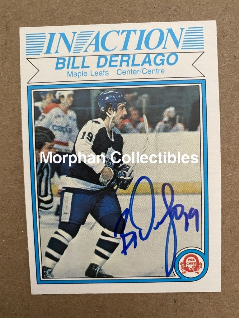 Bill Derlago Autographed Cards 1984-85 Opc In Action #3 Card