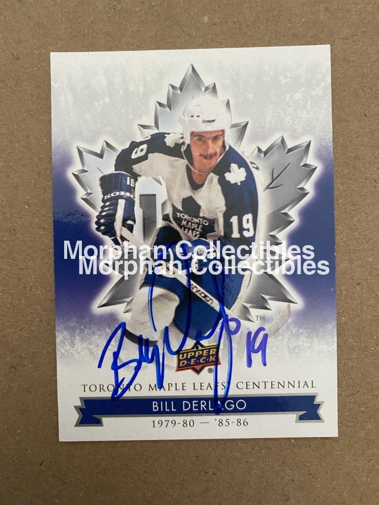 Bill Derlago Autographed Cards Leafs Centennial #2 Card