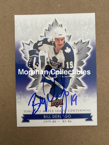 Bill Derlago Autographed Cards Leafs Centennial #2 Card