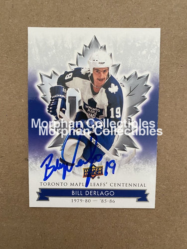 Bill Derlago Autographed Cards Leafs Centennial #4 Card
