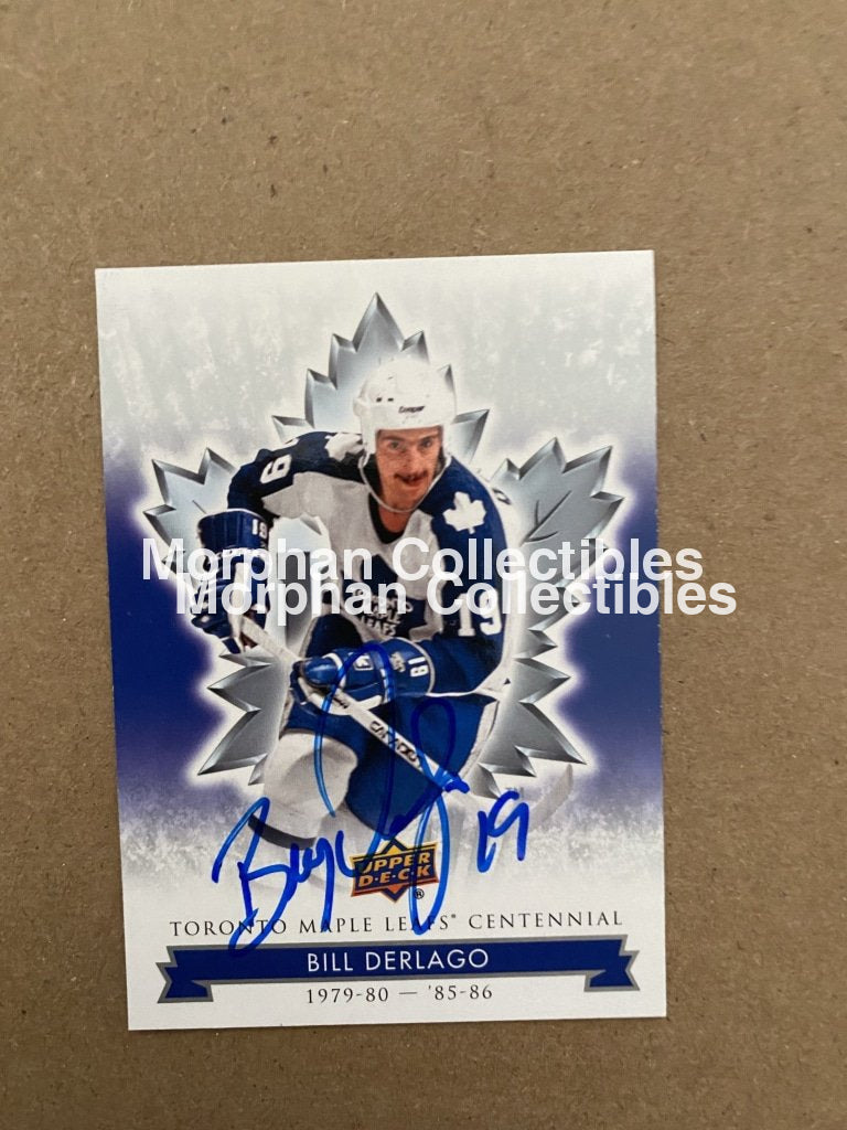 Bill Derlago Autographed Cards Leafs Centennial #5 Card