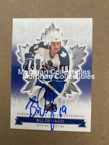 Bill Derlago Autographed Cards Leafs Centennial #6 Card