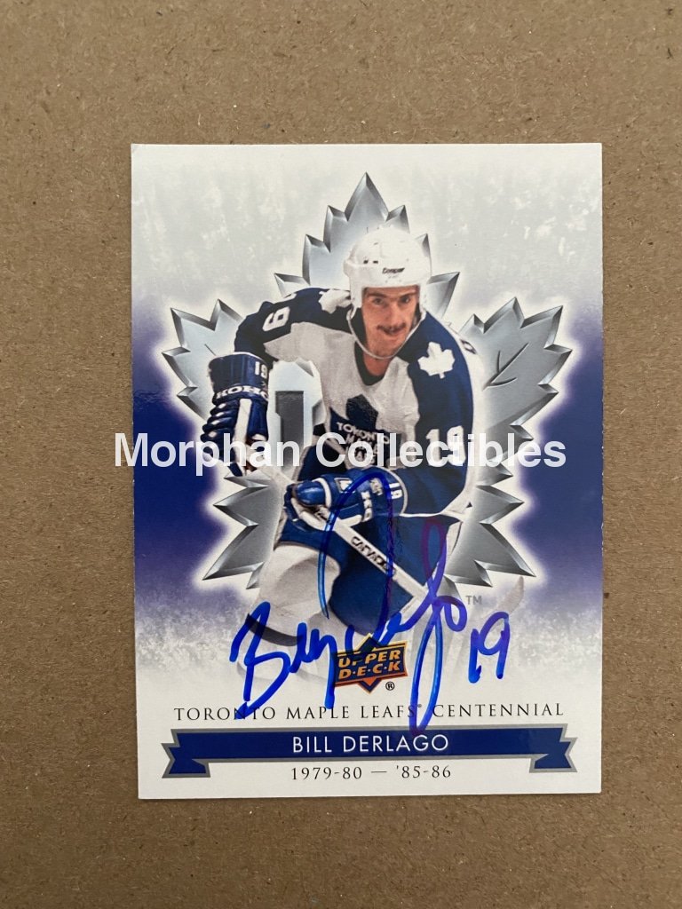 Bill Derlago Autographed Cards Leafs Centennial #3 Card