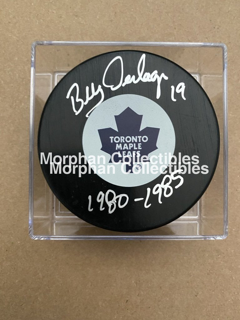 Bill Derlago - Autographed Puck Toronto Maple Leafs #1