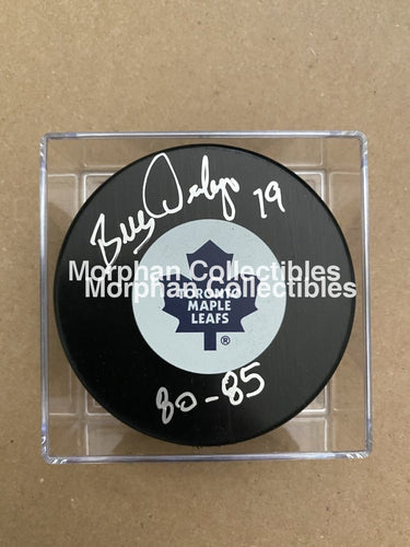 Bill Derlago - Autographed Puck Toronto Maple Leafs #3