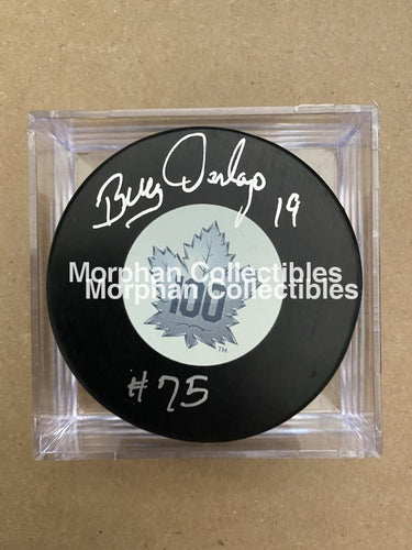 Bill Derlago - Autographed Puck Toronto Maple Leafs Centennial