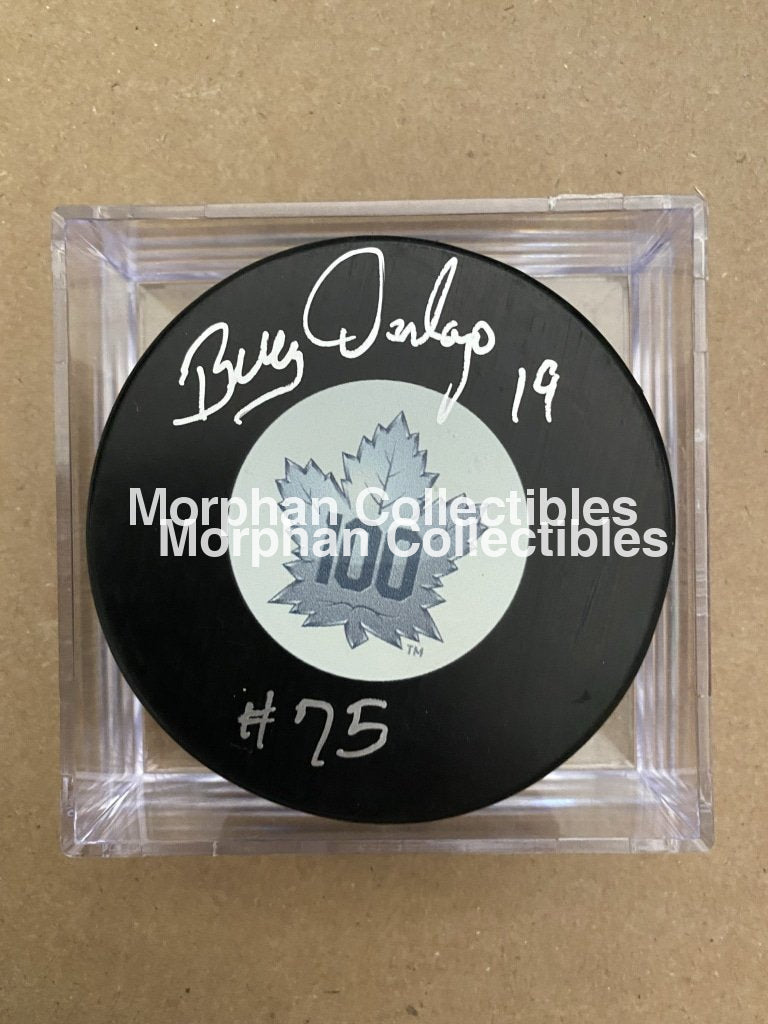 Bill Derlago - Autographed Puck Toronto Maple Leafs Centennial