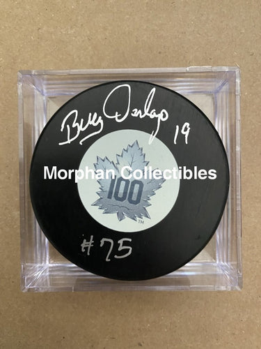 Bill Derlago - Autographed Puck Toronto Maple Leafs Centennial