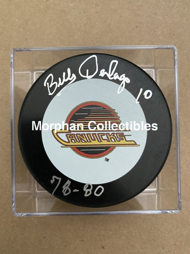 Bill Derlago - Autographed Puck Vancouver Canucks