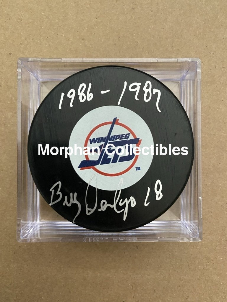 Bill Derlago - Autographed Puck Winnipeg Jets