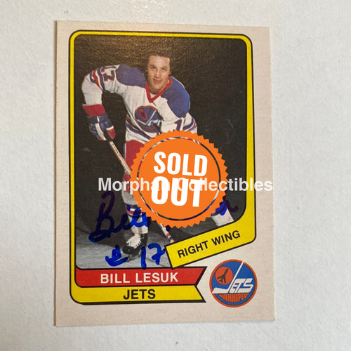 Bill Lesuk - Autographed Card Opc 1976-77 Wha