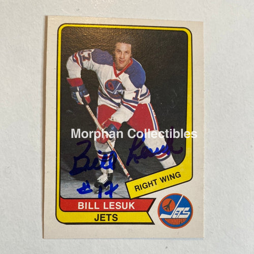 Bill Lesuk - Autographed Card Opc 1976-77 Wha