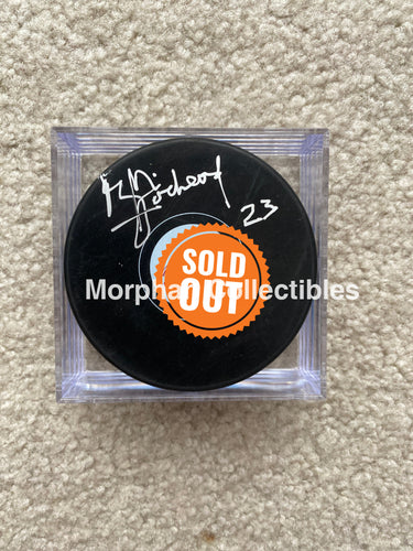 Bill Lochead - Autographed Puck Detroit Red Wings