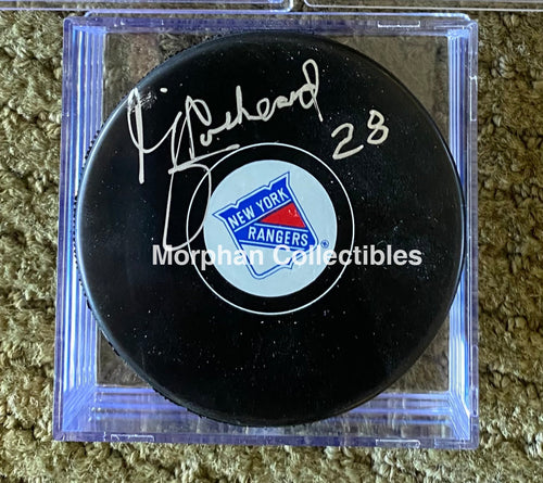 Bill Lochead - Autographed Puck New York Rangers