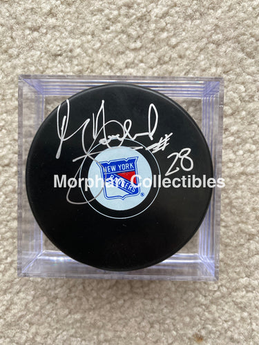 Bill Lochead - Autographed Puck New York Rangers