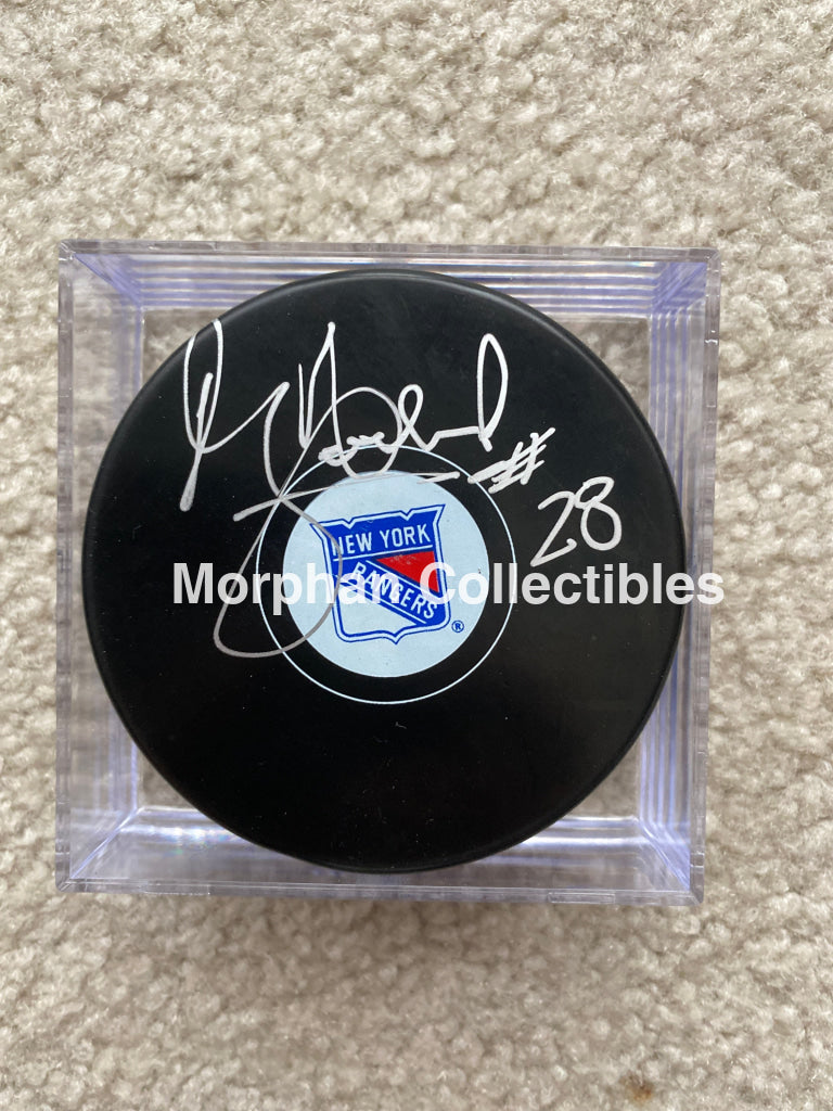 Bill Lochead - Autographed Puck New York Rangers