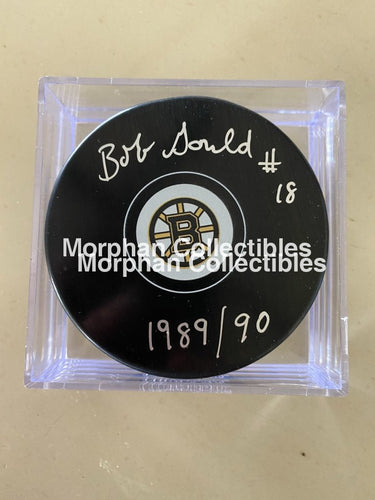 Bob Gould Autographed Bruins Puck