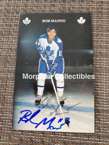 Bob Manno - Autographed 4X6 Postcard Toronto Maple Leafs Photo
