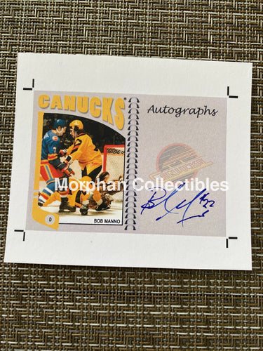 Bob Manno- Autographed Card - Custom Vancouver Canucks