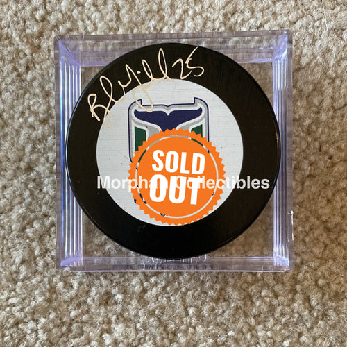 Bob Mcgill - Autographed Puck Hartford Whalers