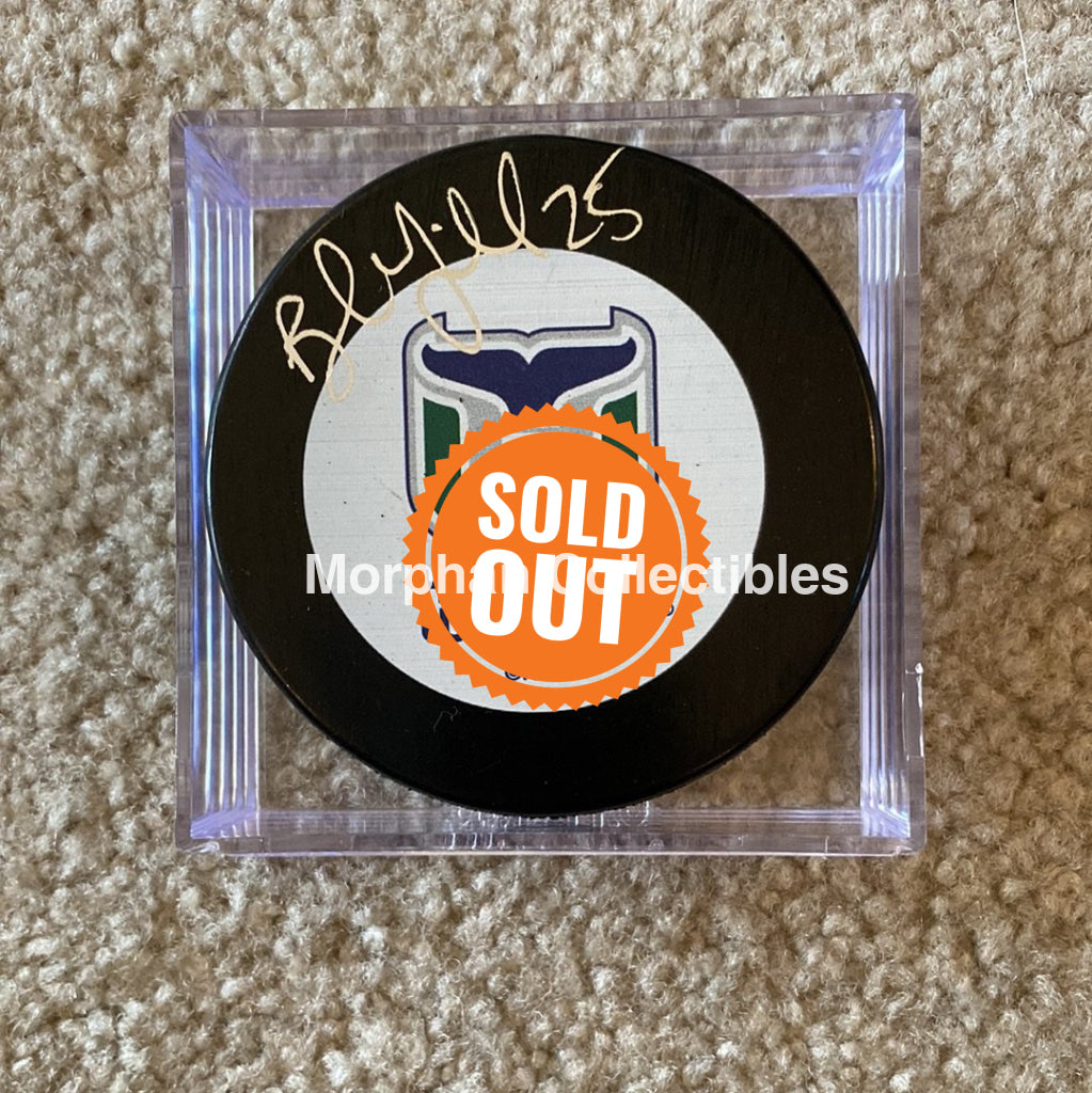 Bob Mcgill - Autographed Puck Hartford Whalers