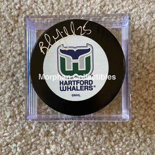 Bob Mcgill - Autographed Puck Hartford Whalers