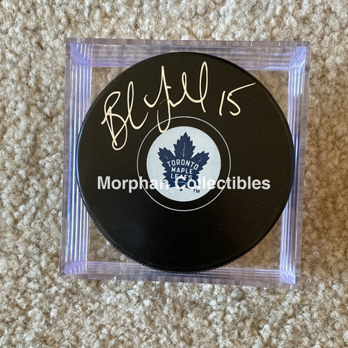 Bob Mcgill - Autographed Puck Toronto Maple Leafs