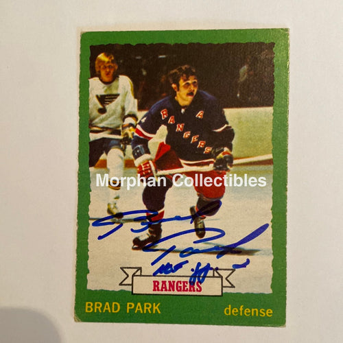 Brad Park - Autographed Card 1973-74 Opc