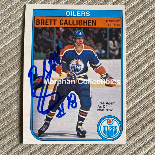 Brett Callighen - Autographed Card 1982-83 Opc