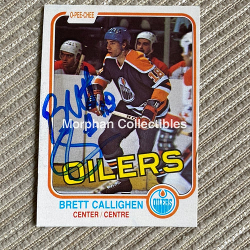 Brett Callighen - Autographed Card Note Condition 1981-82 Opc