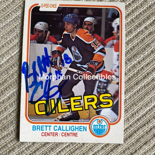 Brett Callighen - Autographed Card Note Condition 1981-82 Opc